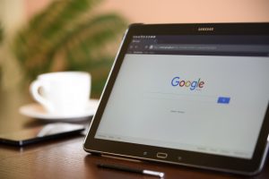 google home page on tablet