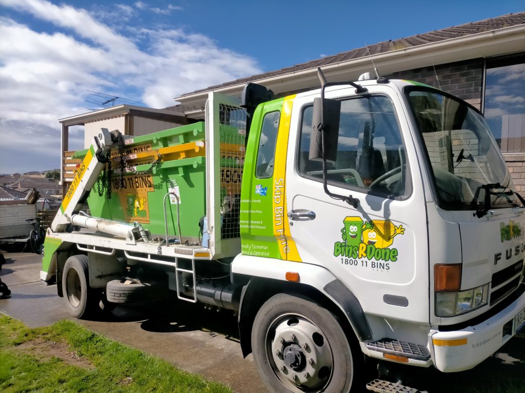 Bins R Done truck with skip bins